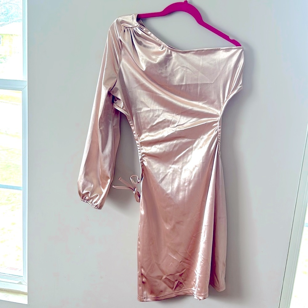 NWOT One Sleeve Dress with Cut out on Each Side